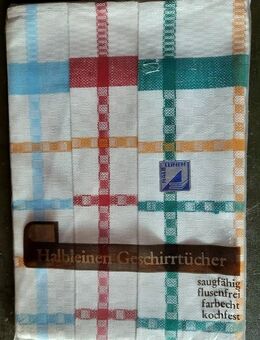 Originalverpackung mit 3 Vintage Halbleinen Trockentüchern für Liebhaber und Sammler - Niederfischbach