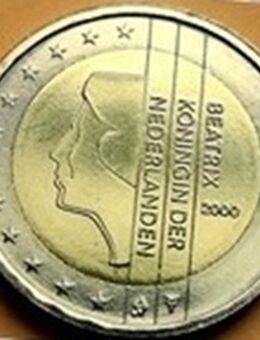 2 Euro-Münze mit Beatrix, Königin der Niederlande, Prägejahr 2000 - Stuttgart