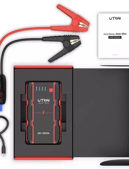 *ANGEBOT* UTRAI Auto Starthilfe 12V 1000A 13000mAh Autobatterie Powerbank, Bis zu 6l Benzin, 4.5l Diesel Anlasser mit QC3.0, Dual USB, LED Taschenlampe Set4 - Wuppertal