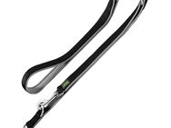 HUNTER Neopren Führleine, schwarz/grau - 200 cm lang, 20 mm breit, verstellbar