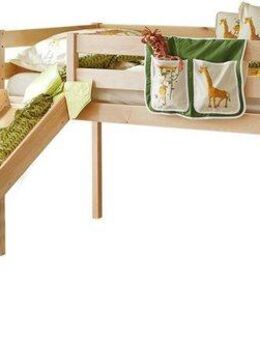 Ticaa Hochbett Manuel mit Rollrost, Kiefer massiv natur oder weiß