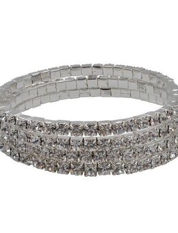 Steuer Armband Gedrehter Strassarmreif silberfarben