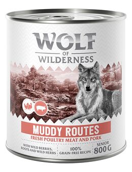 Wolf of Wilderness Senior - mit viel frischem Geflügel 6 x 800 g - Muddy Routes - Geflügel mit Schwein