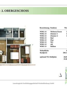 3 Zimmer 2. OG Neubau-Eigentumswohnung 1.15 - Lauenburg (Elbe)