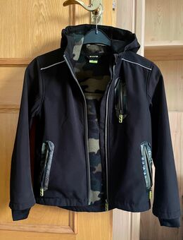 Kinder Outdoor Jacke 128 schwarz innen Camouflage - Dorfen
