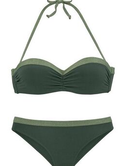JETTE Bügel-Bandeau-Bikini mit glitzernden Einsätzen