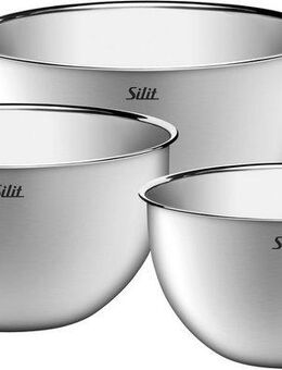 Silit Schüssel Silit, Edelstahl 18/10, (Set, 3-tlg), 360° Schüttrand, stapelbare Aufbewahrung, spülmaschinengeeignet