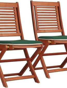 MERXX Gartenstuhl Cordoba (Set, 2 St), 2er Set, Eukalyptus, klappbar, braun, inkl. Wendeauflage