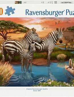 Ravensburger Puzzle Zebras am Wasserloch, 500 Puzzleteile, Made in Germany
