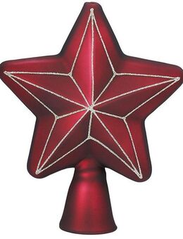 MAGIC by Inge Christbaumspitze Vintage Rose, Weihnachtsdeko rot, Christbaumschmuck (1-tlg), hochwertiger Echtglas-Weihnachtsschmuck, Höhe ca. 17 cm