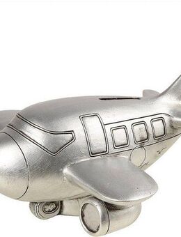 Ambiente Haus Spardose Flugzeug, silberfarben, (1-tlg), Sparschwein, Retro-Design, ideales Geschenk