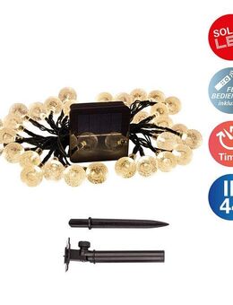 näve LED-Lichterkette Becul, 50-flammig, Solar, 50 Leuchtkugeln, 8 Leuchtmodi per Fernbedienung inkl., Timer