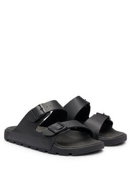 BOSS Surfley_Sand Badepantolette Sommerschuh, Hausschuh, Schlappen mit Schnallenverschlüsse