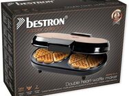 bestron Waffeleisen ADWM730CO, 1200 W, für klassische Herzwaffeln, mit Backampel & Antihaftbeschichtung