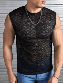 Sexy Herren Netzshirt Tank Top halbdurchsichtig / schwarz / Größe XL(52)/ Neu - Marl (Nordrhein-Westfalen)