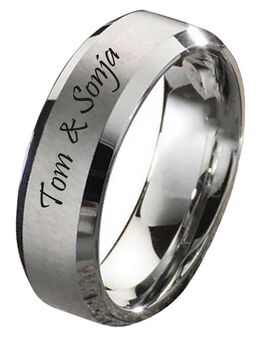 Herrenring Wolframring HW107 mit gratis Außengravur - Aholming