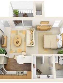 Exklusive, gepflegte 1-Zimmer-Wohnung mit gehobener Innenausstattung mit Balkon und EBK - Uelzen