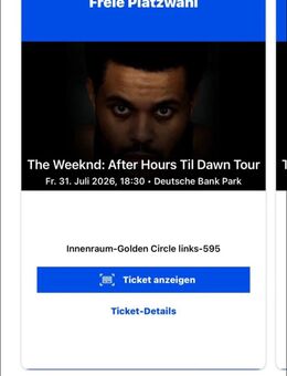 4x The Weeknd Stehplatz GC 31.07.26 Frankfurt - Osnabrück
