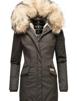 Navahoo Wintermantel Cristal stylischer Damen Winterparka mit Kunstfell-Kapuze