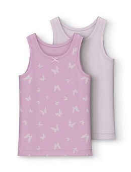 Name It Unterhemd NMFTANK TOP 2P PINK BUTTERFLY NOOS (Set, 2-St)