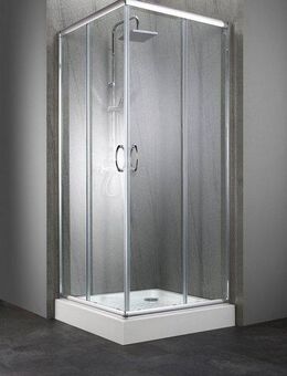 welltime Eckdusche Summer, BxT: 90x90 cm, Sicherheitsglas, mit großem Verstellbereich, Duschabtrennung mit Schiebetüren