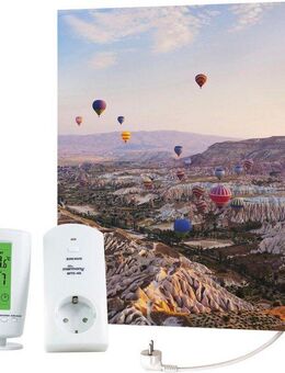 Marmony Infrarotheizung Motiv Heißluftballon, BxHxT: 50x60x2 cm, mit Fernbedienung und Timer