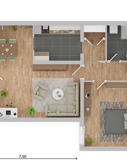 Attraktive-Ruhige-2-Zimmer-Wohnung in Harrislee mit Balkon - Harrislee