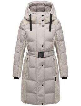 Navahoo Wintermantel Funkelteddy 14 warmer Mantel mit Teddyplüsch-Akzenten und Taillengürtel