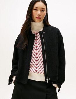 Tommy Hilfiger Bomberjacke WOOL TEXTURE REG BOMBER mit Wolle