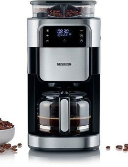 Severin Kaffeemaschine mit Mahlwerk KA 4813, 1,25l Kaffeekanne, Permanentfilter 1x4, Mahlgrad und Kaffeemenge einstellbar, Warmhalten: bis 60 Min., Timer