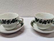 2 Espressotassen Mokkatassen + UT Porzellan Weinlaub Reinecke Eisenberg Thüringen - Mendig