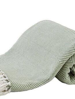 Primera Tagesdecke Fransen, mit stylischem Fransenrand und Fischgrat-Muster