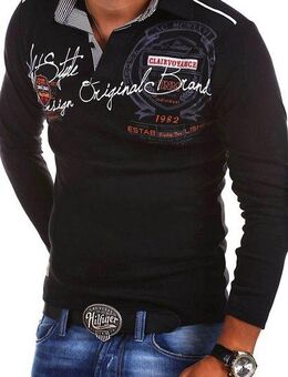 behype Poloshirt Ambition mit Hemdkragen und Prints