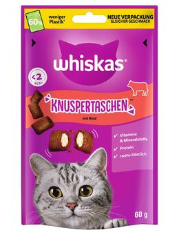 Whiskas Knuspertaschen - Sparpaket: Rind 6 x 60 g