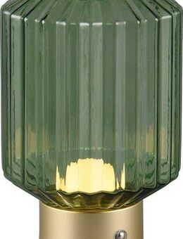 Reality Leuchten LED Tischleuchte LORD, USB-Ladefunktion, mehrere Helligkeitsstufen, LED fest integriert, Warmweiß, kabellose Akku Tischlampe, Glasschirm, USB-C Ladekabel, Touchdimmer