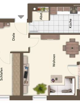 Schöne 2-Zimmer-Wohnung mit großem Balkon und Carport in Plattling - Plattling