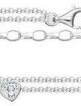 THOMAS SABO Fußkette mit Herzen und weiße Steine, AK0040-051-14-L27V