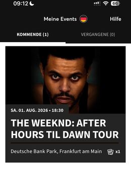 VERKAUFE THE WEEKND TICKET FRANKFURT 01.08.26 - Ulm