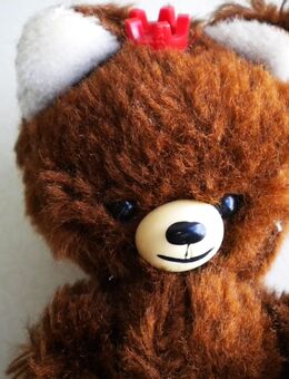 Teddy mit Krone,Alt,ca. 16 cm - Linnich