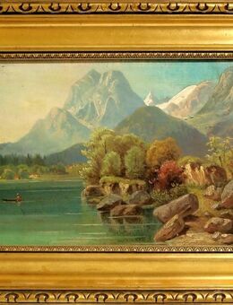 Gerahmtes und signiertes Ölgemälde auf Holz bez. "Hintersee" - Berlin Steglitz-Zehlendorf