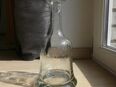 Glas Karaffe Glockenblumen Gravur Glasstopfen Flasche Vintage 15,- in 24944