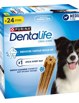 PURINA Dentalife Tägliche Zahnpflege-Snacks für mittelgroße Hunde - 24 Sticks (8 x 69 g)
