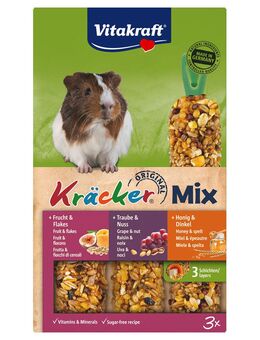 Vitakraft Meerschweinchen-Kräcker Trio-Mix - 3 x 3er Kombi (Honig, Traube, Frucht)