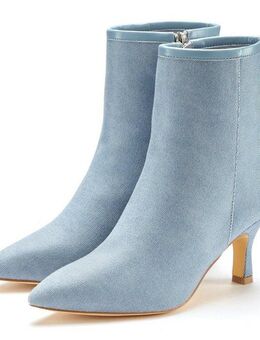 LASCANA Stiefelette High-Heel Ankle Stiefel in Denim-Optik VEGAN