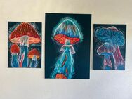 Acrylgemälde 3er Serie „glowing mushrooms“ - Neustadt (Donau)