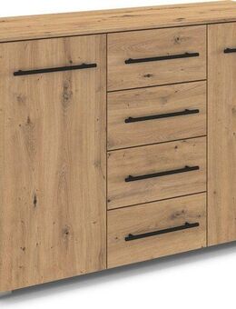 rauch Kombikommode Sideboard Schubladenkommode AVOLA mit Dekorfront (Breite 120 cm inkl. Soft-Close-Funktion), vier große Schubladen und 2 Türen, mit 4 Einlegeböden MADE IN GERMANY