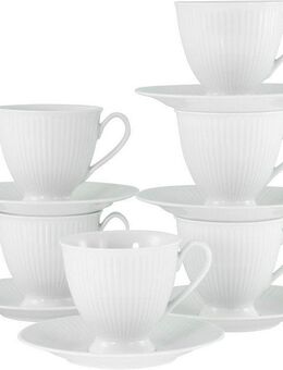 CreaTable Tasse Valencia Weiß, Kaffeeset, 12-tlg., Porzellan, Elegant, Boho Chic