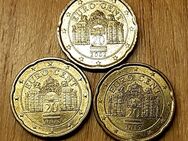 Von 2002/008/012: 3x 20 Cent Münzen, Österreich, Fehlprägung! - Hoppegarten