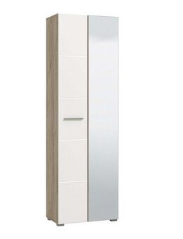 Home affaire Garderobenschrank Beny Kleiderschrank, Stauraumschrank, Flurschrank, Höhe 193 cm Hochglanzfronten, Spiegeltür, Breite 60 cm, ausziehbare Kleiderstange