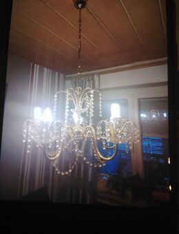 Kronleuchter vintage bleikristall Messing vergoldet 5 flammig - Elfershausen